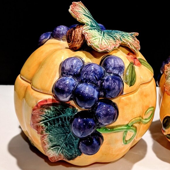 Fitz and Floyd Autumn Harvest Sugar Bowl and Creamer Set - 1993 - Picture 6 of 8